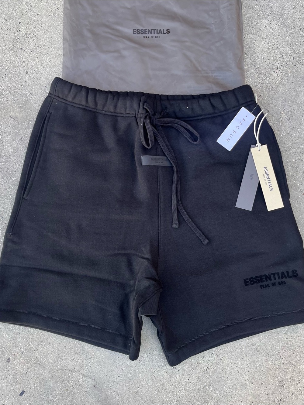 Essentials Men's Black athletic Sweat Shorts